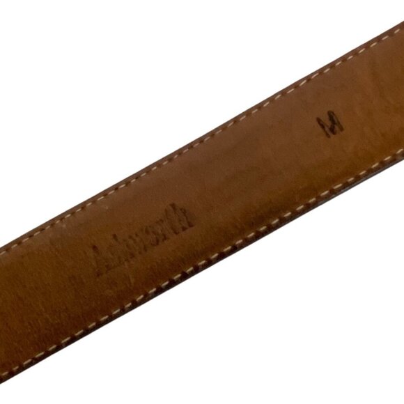 Ashworth Brown Leather Belt Croc Embossed Size Medium Silvertone Buckle USA - Picture 4 of 4